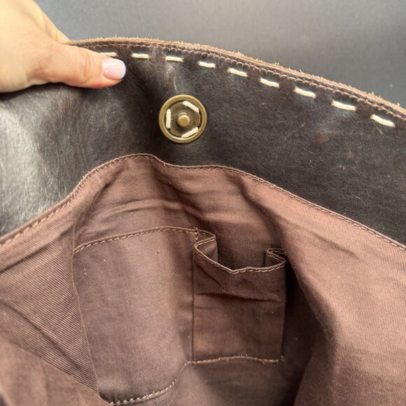 EUC Bed Stu Large Tote Handbag Shoulder Bag Brew Brown Leather Stitched - Picture 9 of 10